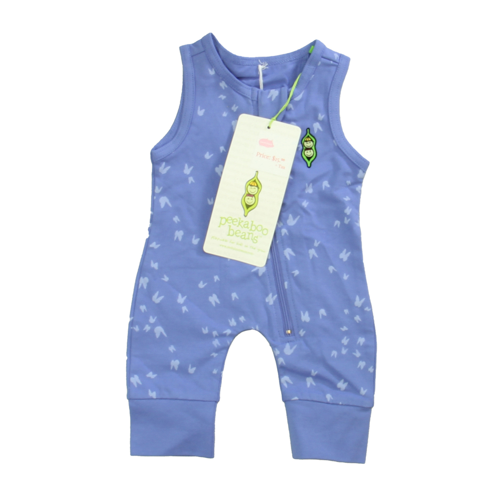 Peekaboo Beans Girls Purple Romper size: 0-3 Months